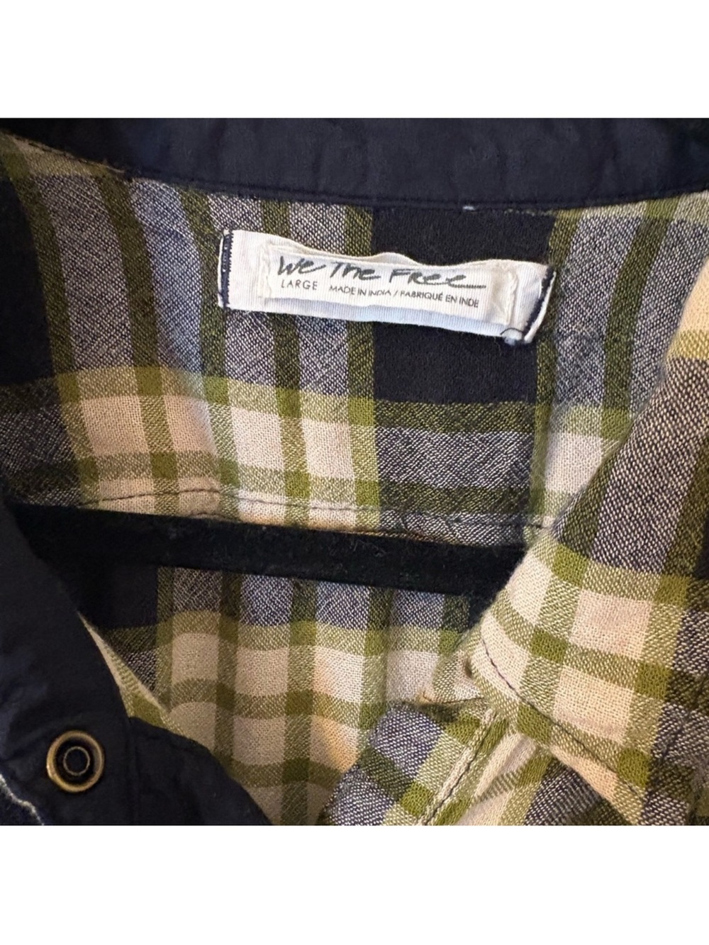 We The Free Plaid Button-Front Crop Shirt Jacket - Picture 5 of 5